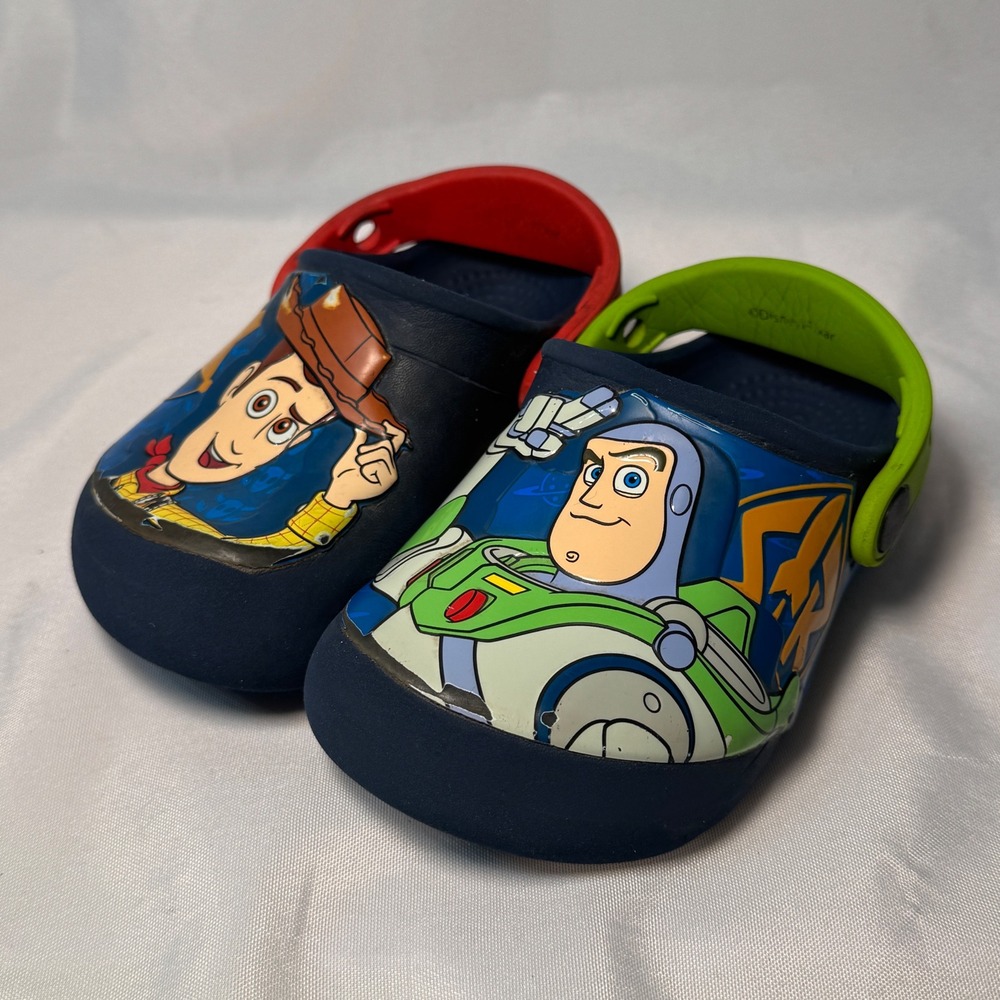 Crocs Fun Lab Toy Story Woody Buzz Lightyear shoes Clogs Toddler Boys‎ Size C9